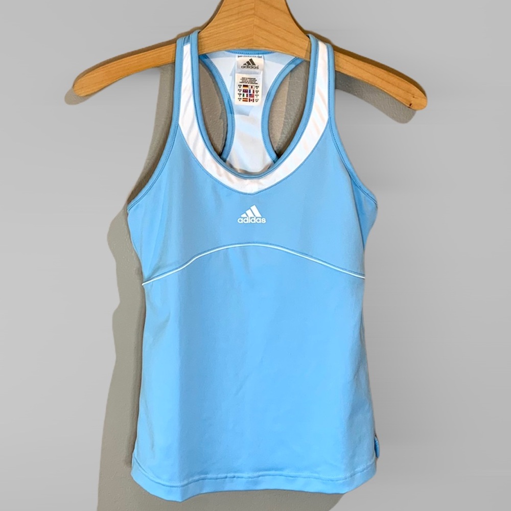 SOLD Adidas ClimaLite Tank Blue White Size S